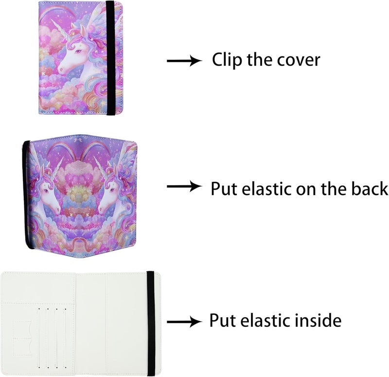 bassyil Passport Holder for Women and Men PU Leather Passport Cover for Travel (White Horse) - Image 3
